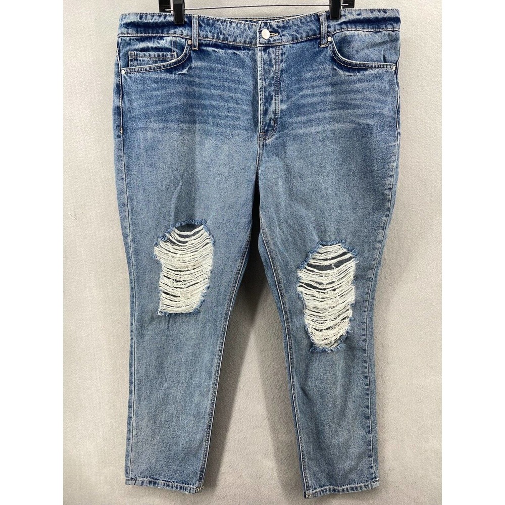 AFRM Jeans Women Sz 35 Slim Skinny Distressed Ripped Medium Wash Pockets Stretch